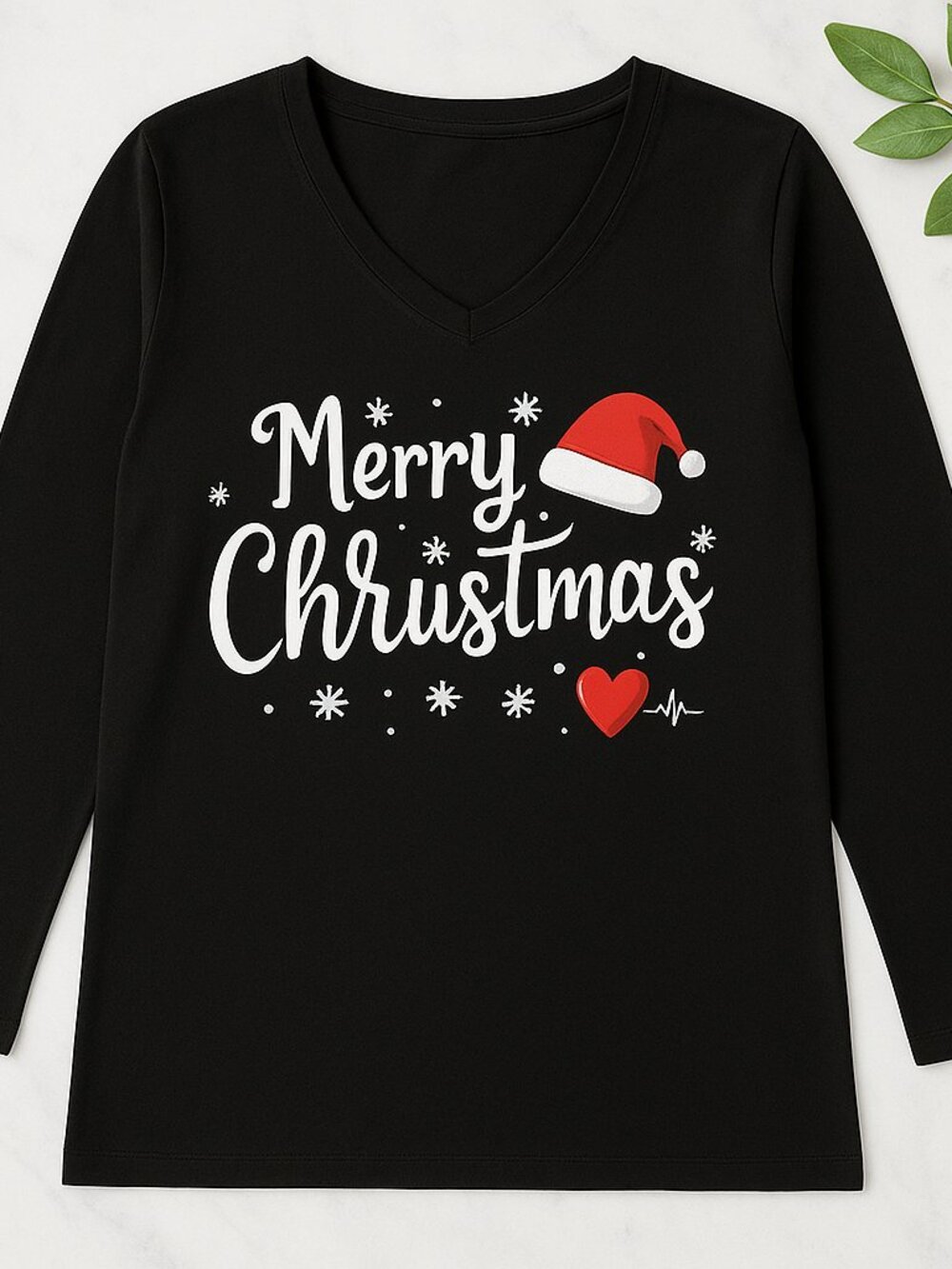 Tobrief Women’s Long Sleeve V-Neck Shirts Fall Graphic Tees Casual T-Shirt